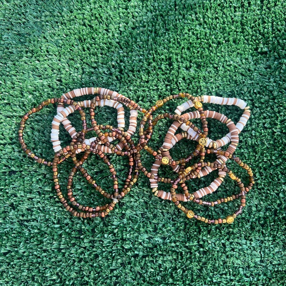 Handmade Preppy Fall Themed Bracelet Set- 3